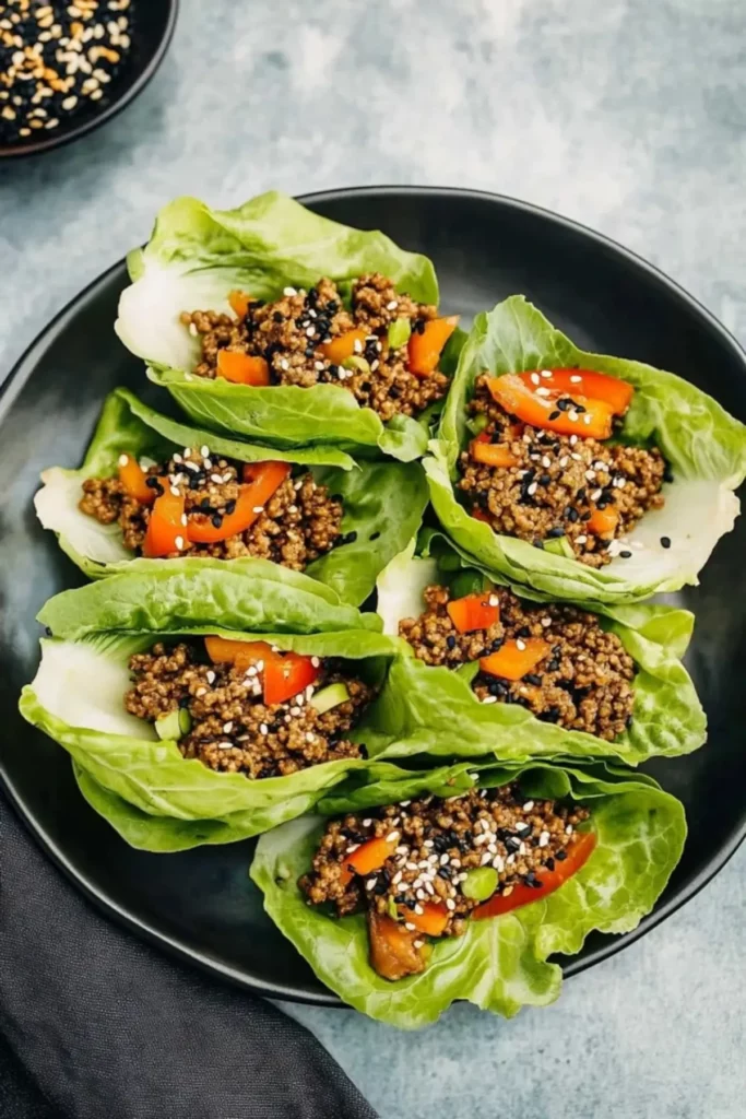 Asian-Style Ground Beef Lettuce Wraps Asian-Style Ground Beef Lettuce Wraps