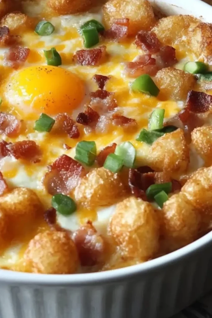 Bacon Egg and Tater Tot Casserole
