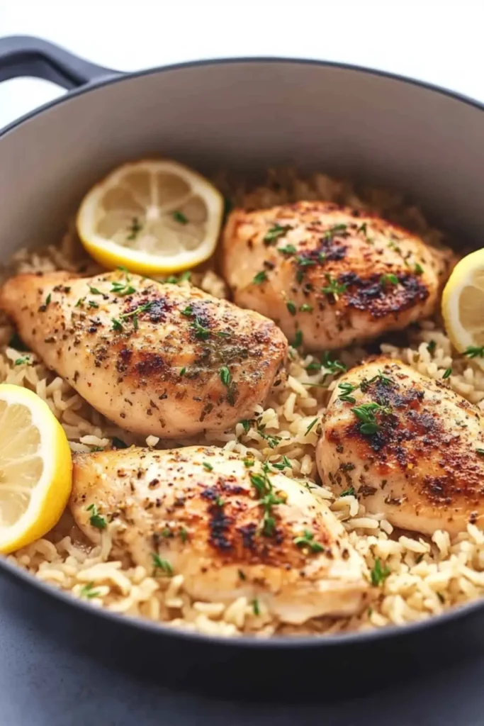One Pot Lemon Herb Chicken and Rice