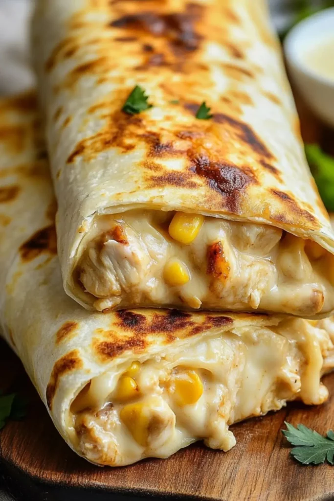 Cheesy Garlic Chicken Wraps