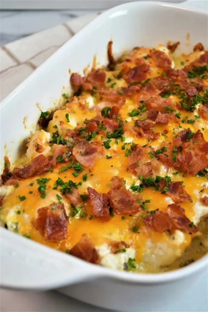 Keto Chicken Bacon Ranch Casserole