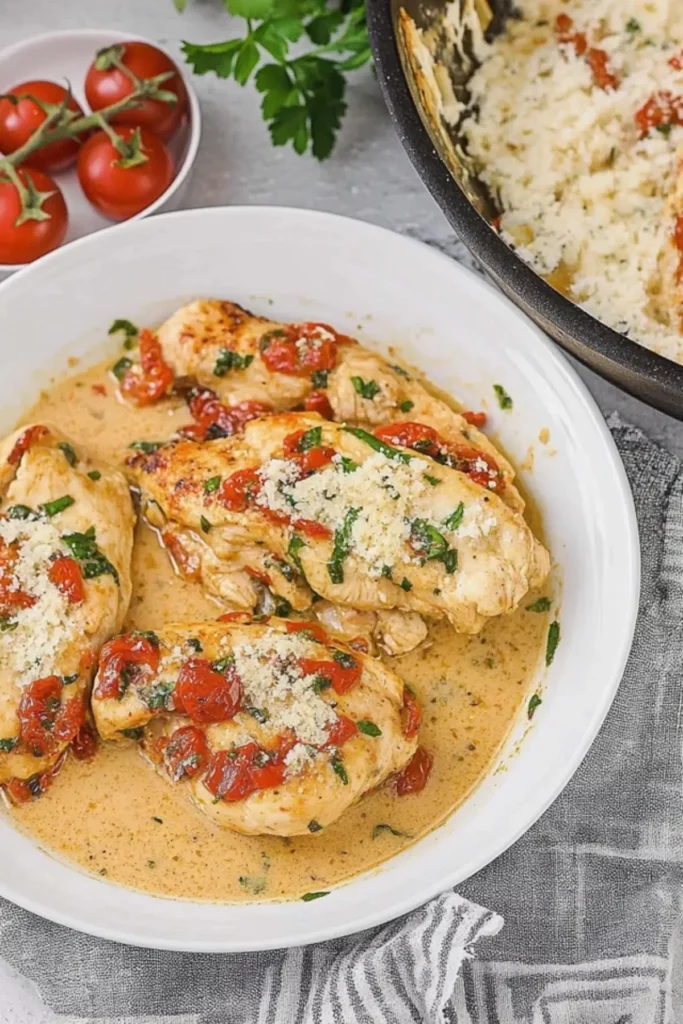Keto Tomato Basil Chicken Skillet