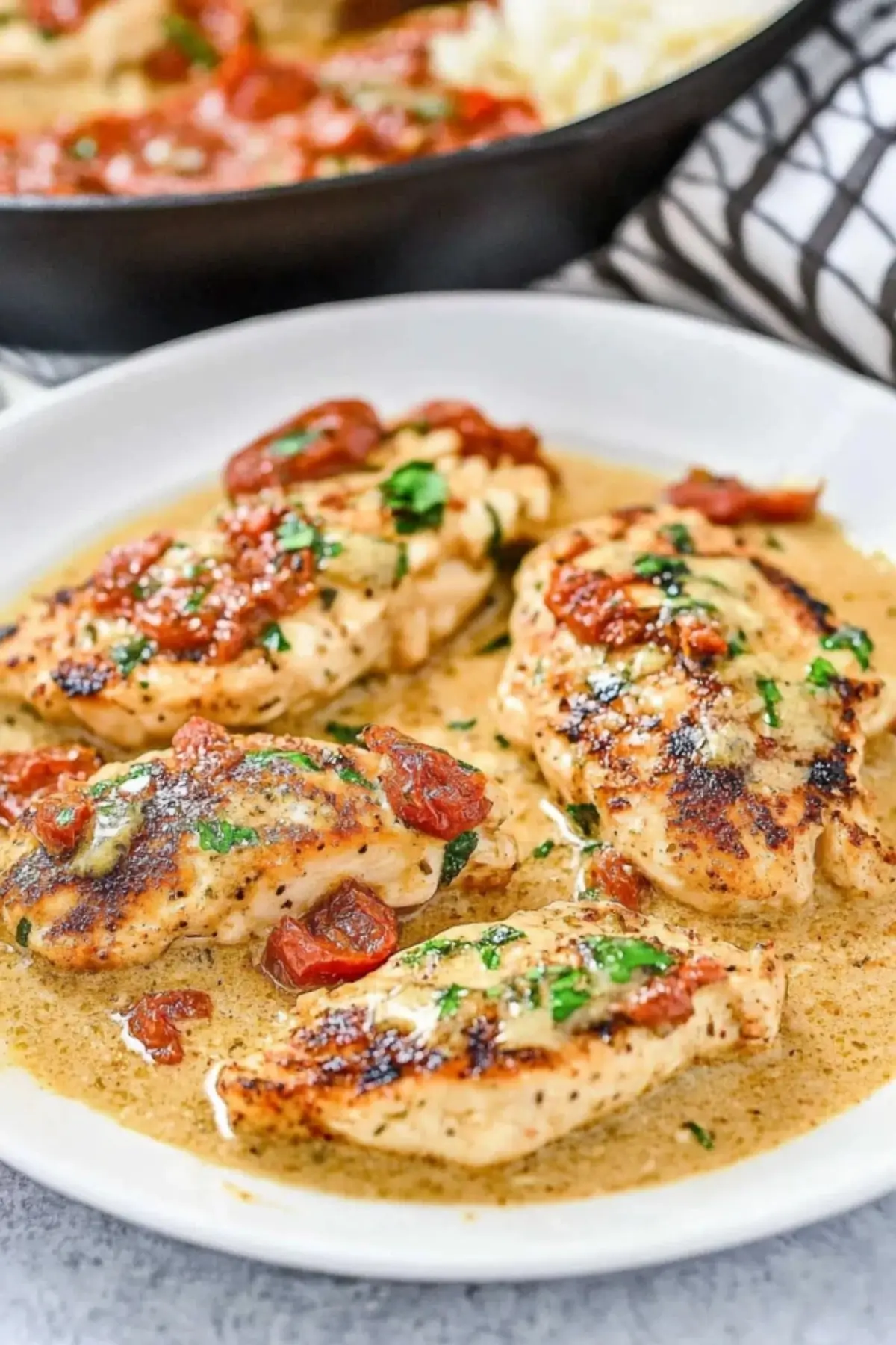 Keto Tomato Basil Chicken Skillet