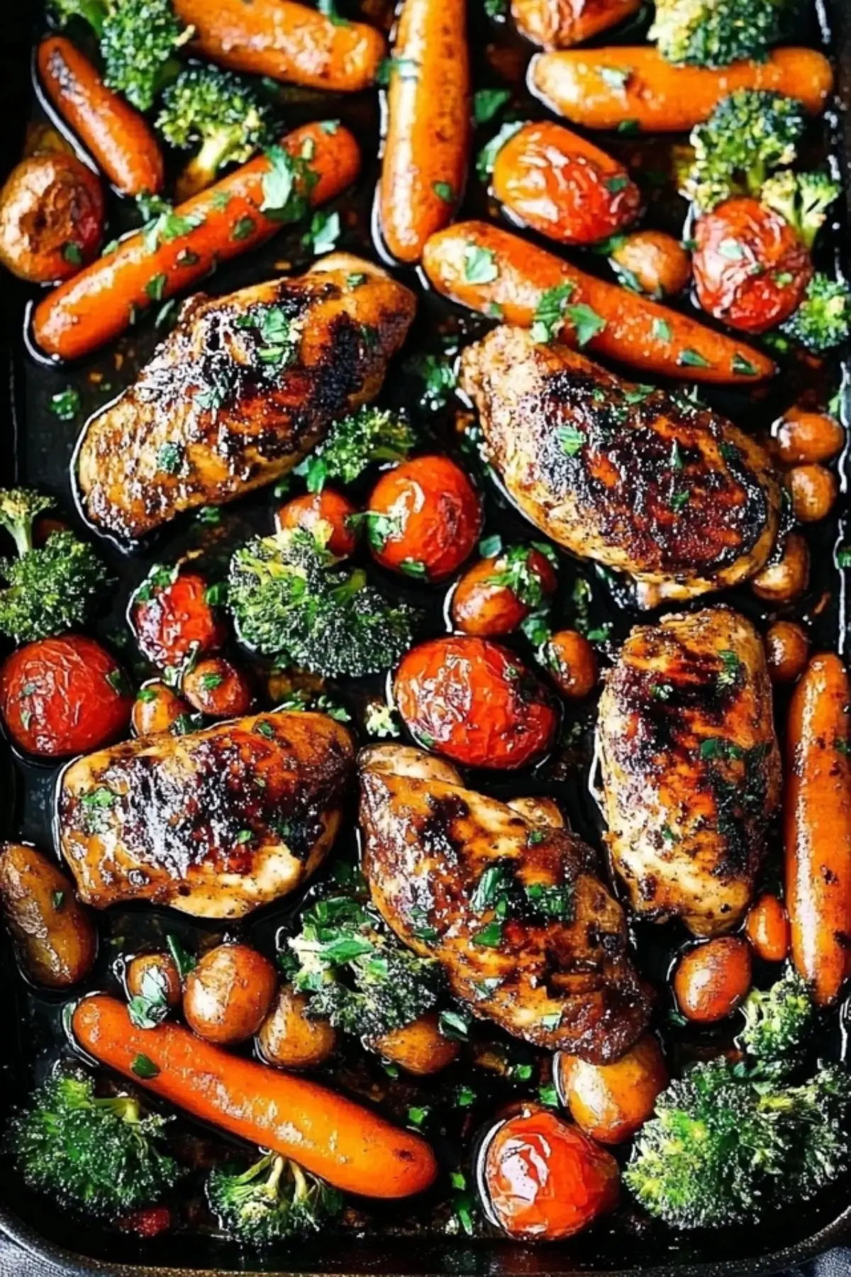 ONE PAN Balsamic Chicken and Veggies