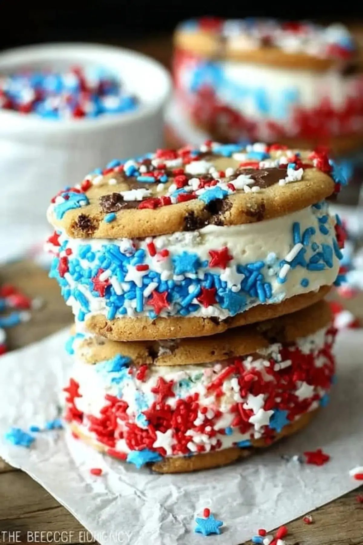 Patriotic Ice Cream Sandwiches