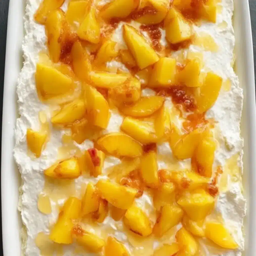 Peaches and Cream Poke Cake Recipe