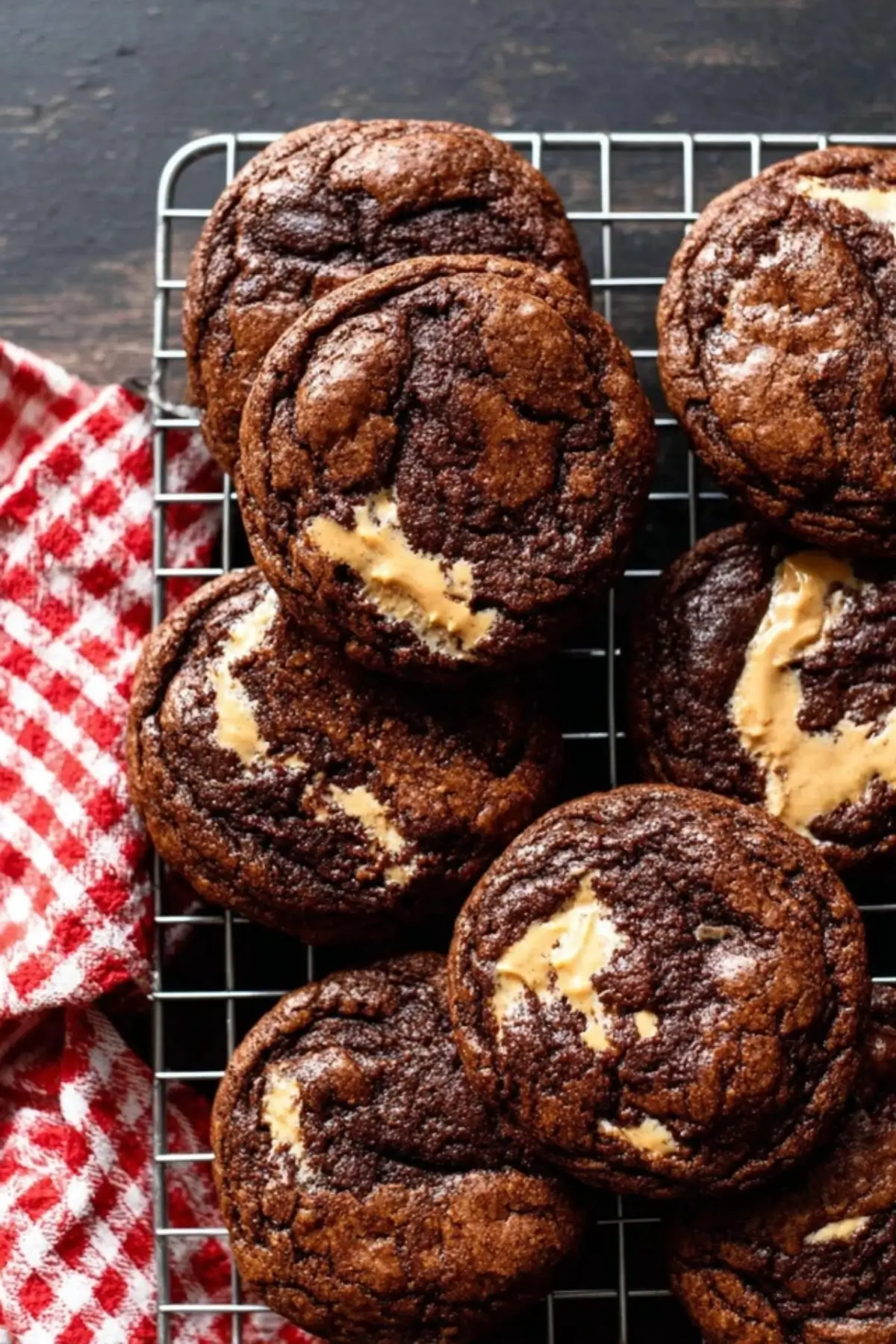 Peanut Butter Filled Brownie Cookies
