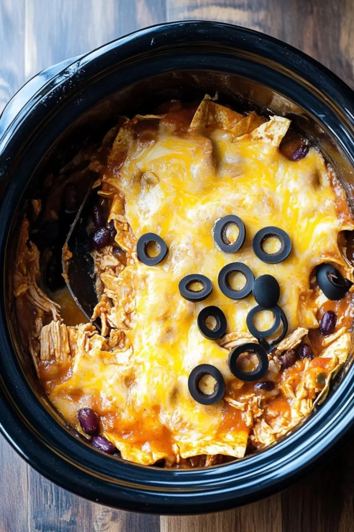Slow Cooker Chicken Enchilada Casserole