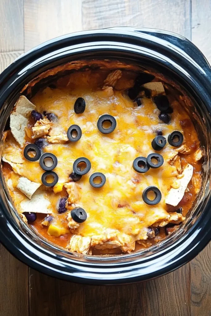 Slow Cooker Chicken Enchilada Casserole