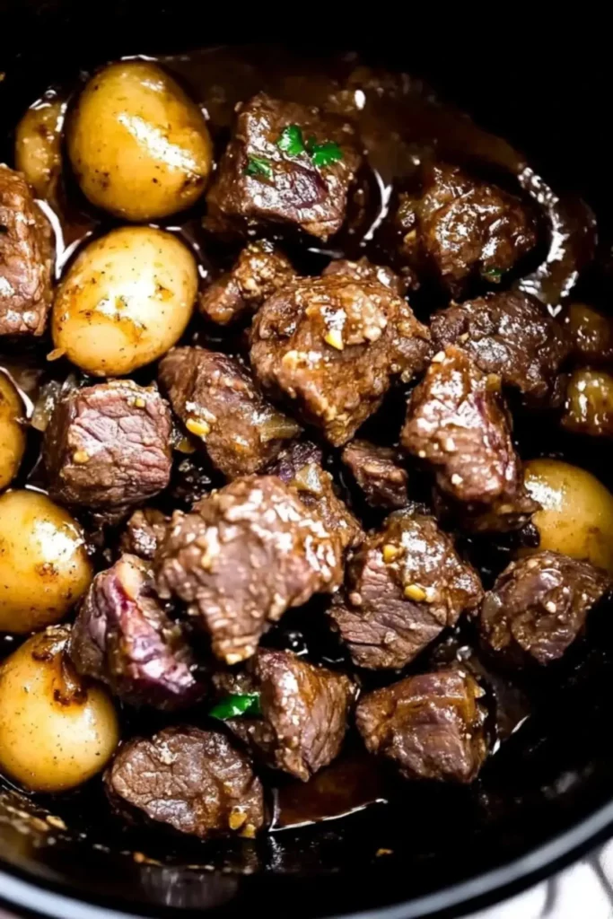 Slow Cooker Garlic Butter Beef Bites