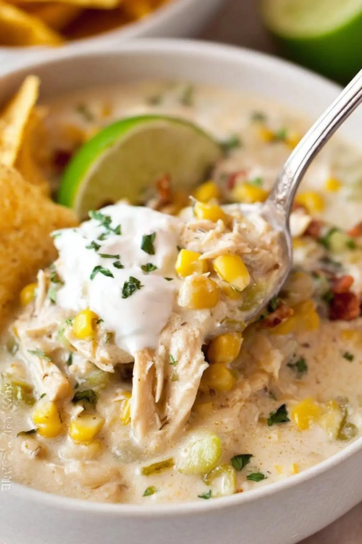 Bacon Creamy Crockpot White Chicken Chili