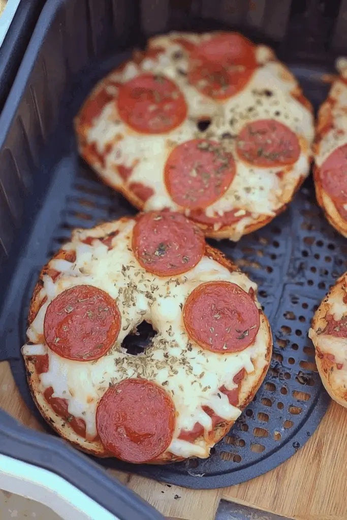 Air Fryer Bagel Pizzas