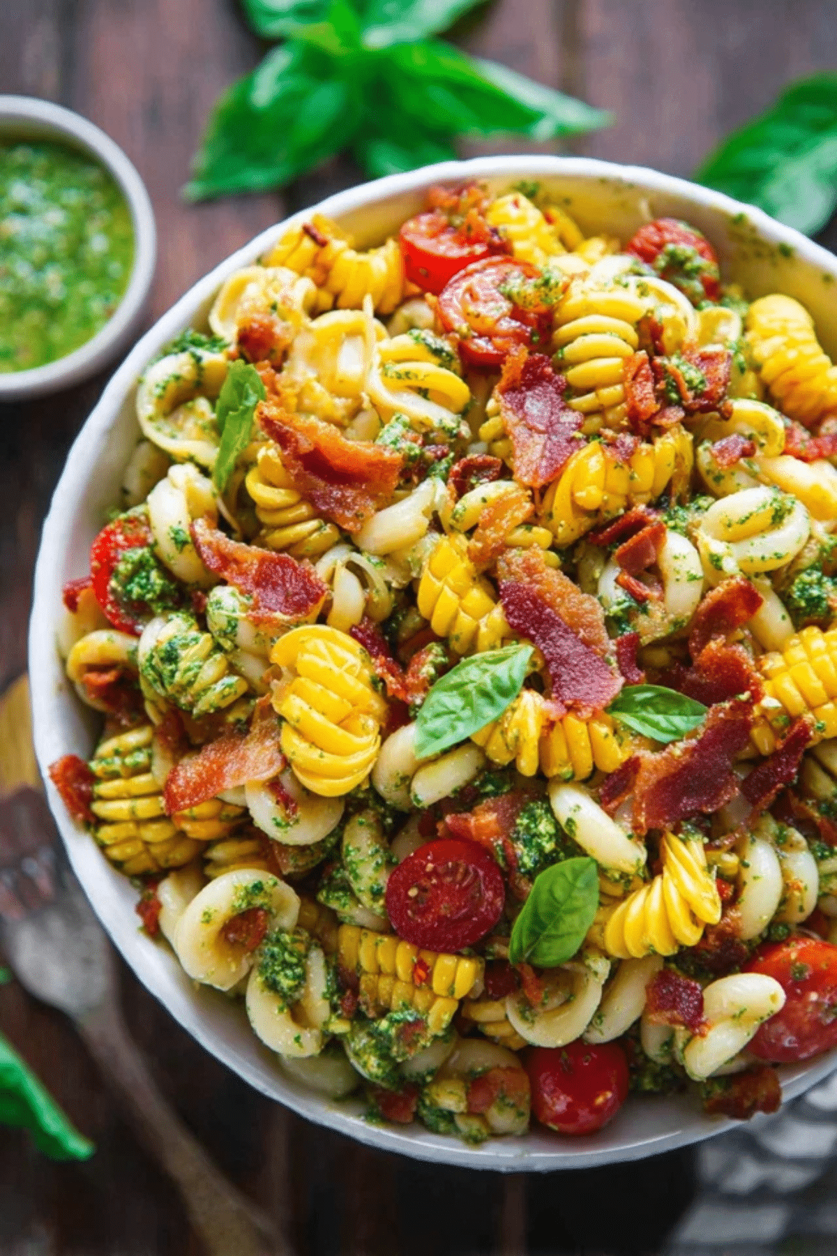 Corn Pasta Salad with Bacon
