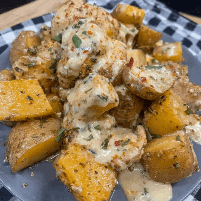 Crockpot Garlic Parmesan Chicken and Potatoes
