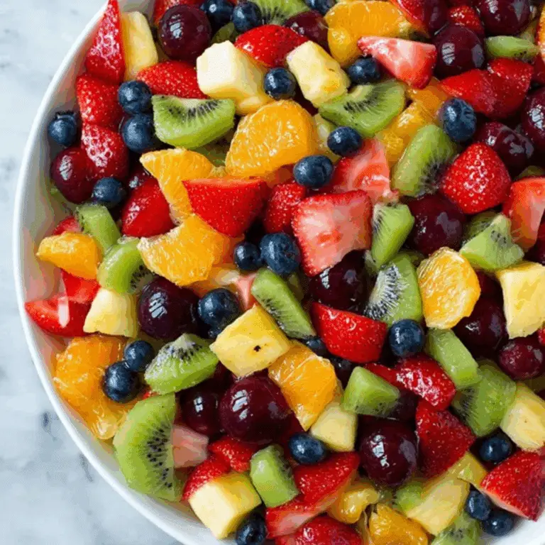Honey Lime Rainbow Fruit Salad