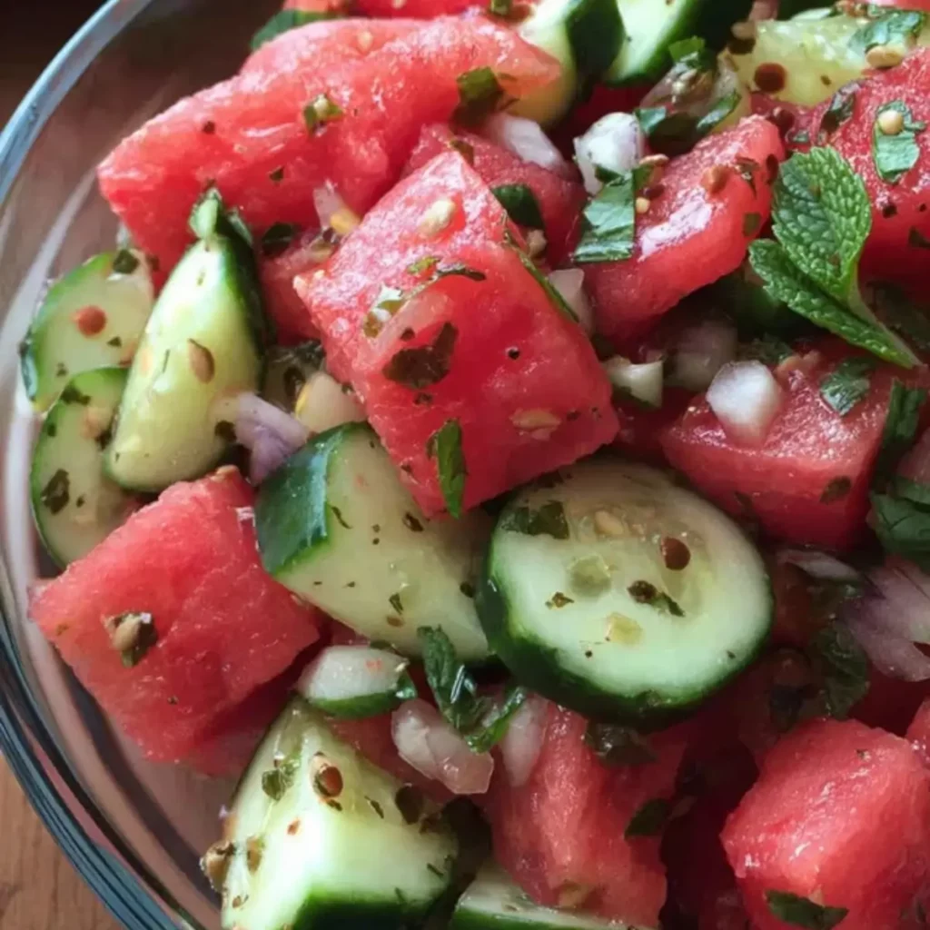 Mexican Watermelon Cucumber Salad