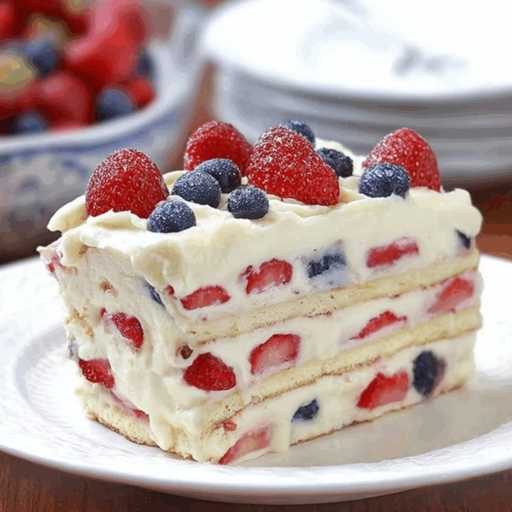 No Bake Summer Berry Icebox Cake
