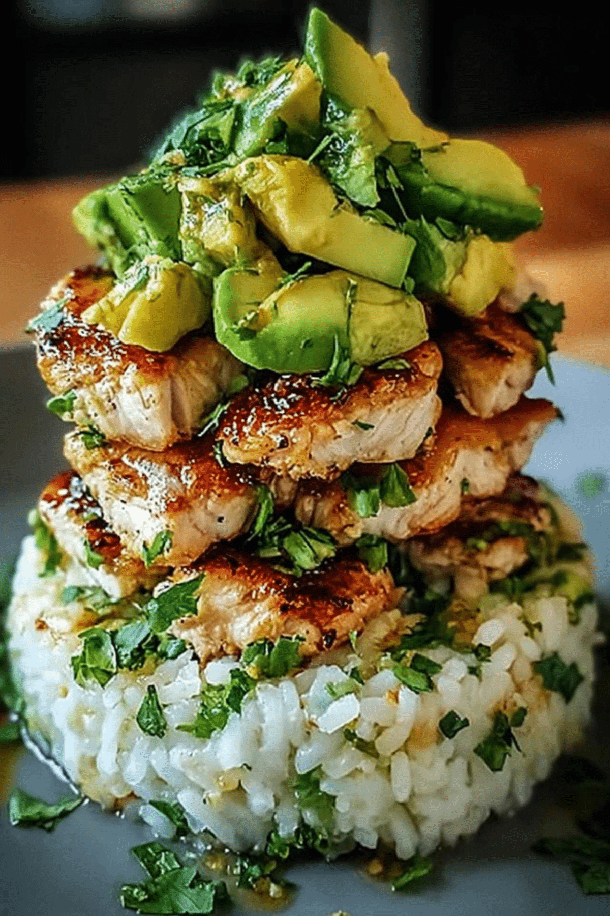 Honey Lime Chicken and Avocado Rice Stack: A Fresh, Flavor-Packed ...