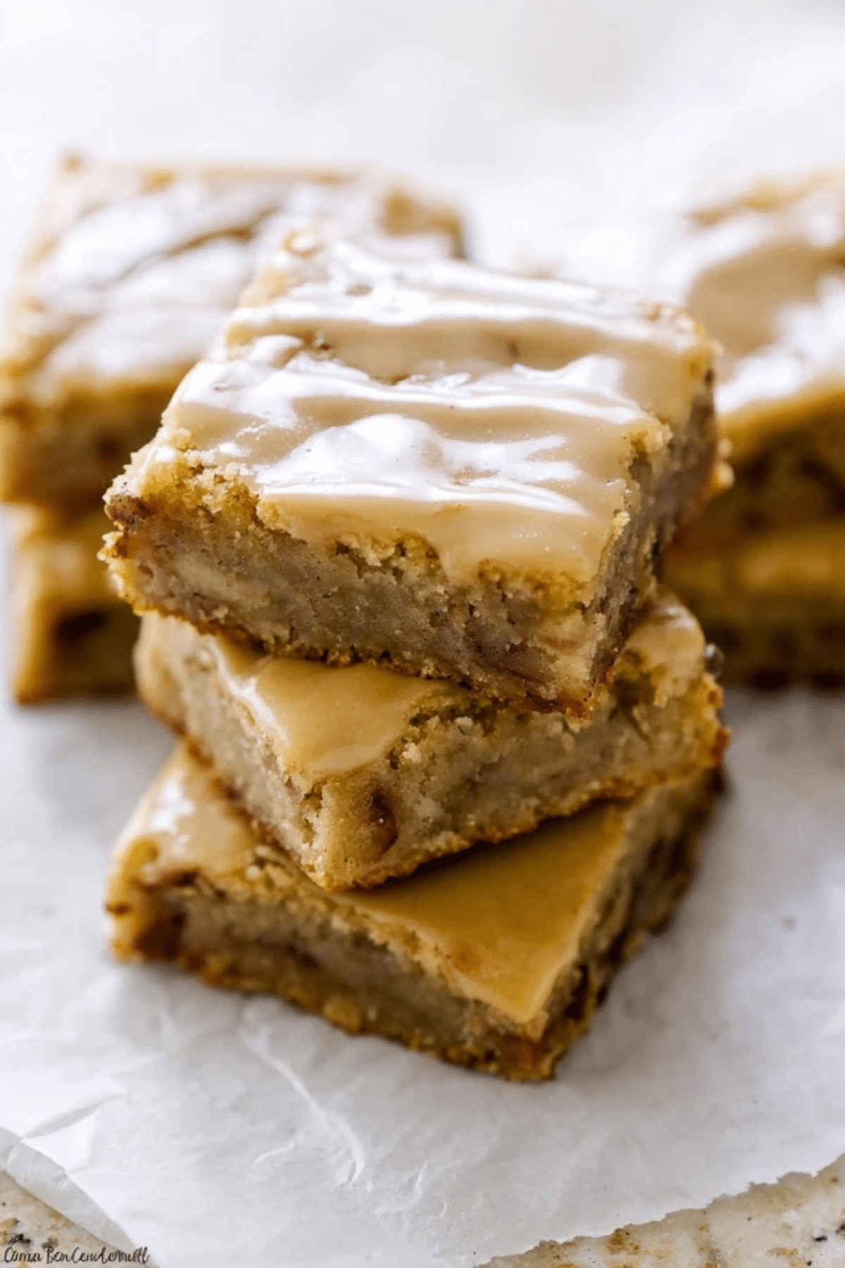 Maple Glazed Apple Blondies