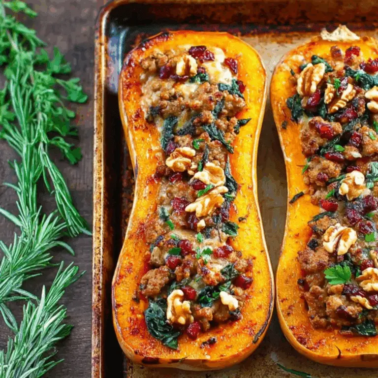 Sausage Stuffed Butternut Squash