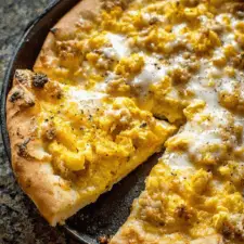 Breakfast Pizza Recipe with Sausage Gravy