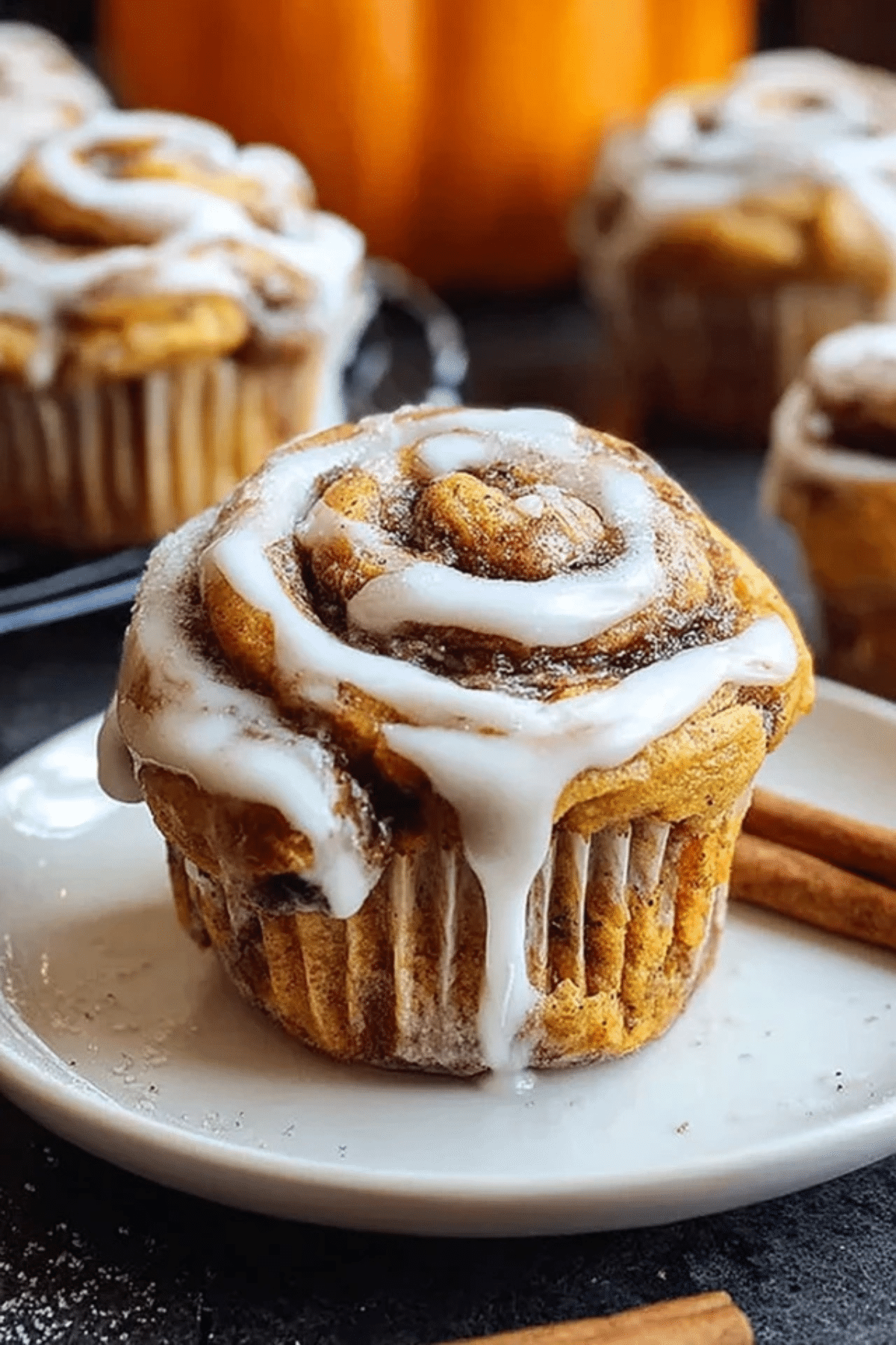 Pumpkin Cinnamon Roll Muffins