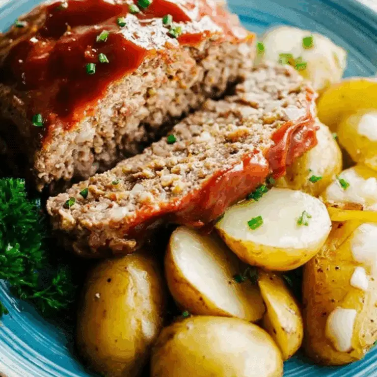 Slow Cooker Meatloaf and Potatoes with Garlic Butter (2)