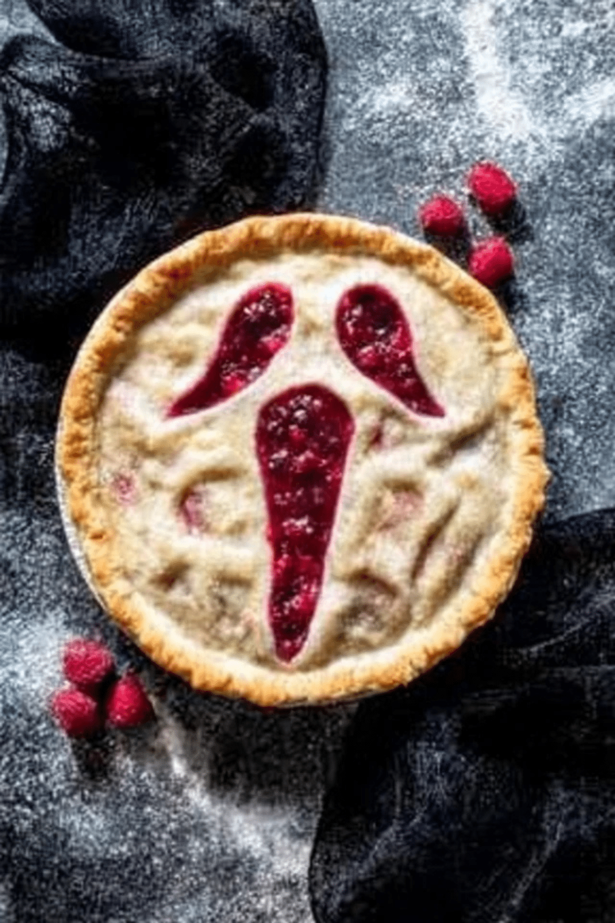 Spooky Halloween Scream Raspberry Pie