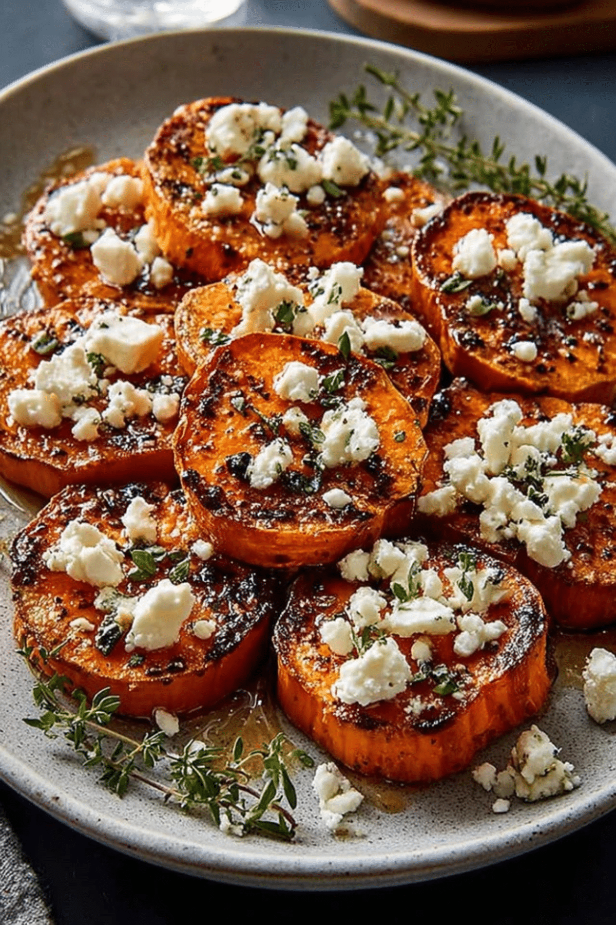 Honey Feta Sweet Potato Rounds