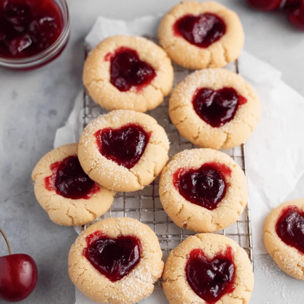 Cherry Thumbprint Cookies