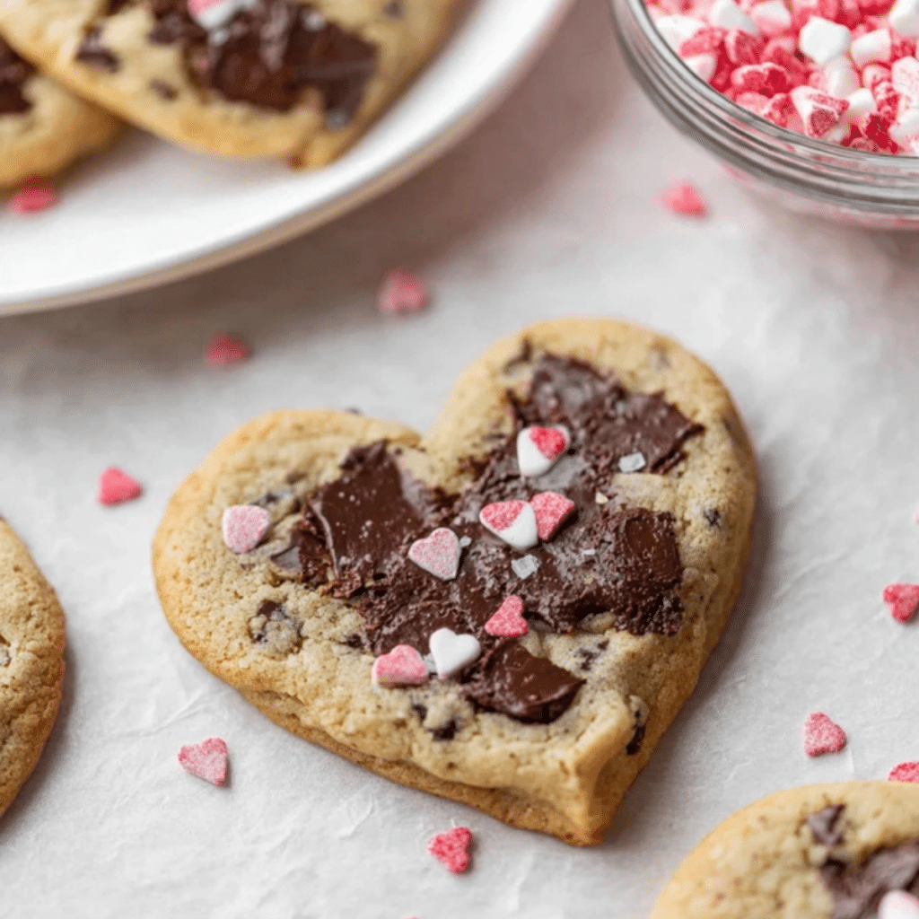 Heart Shaped Chocolate Chip Cookies (2)