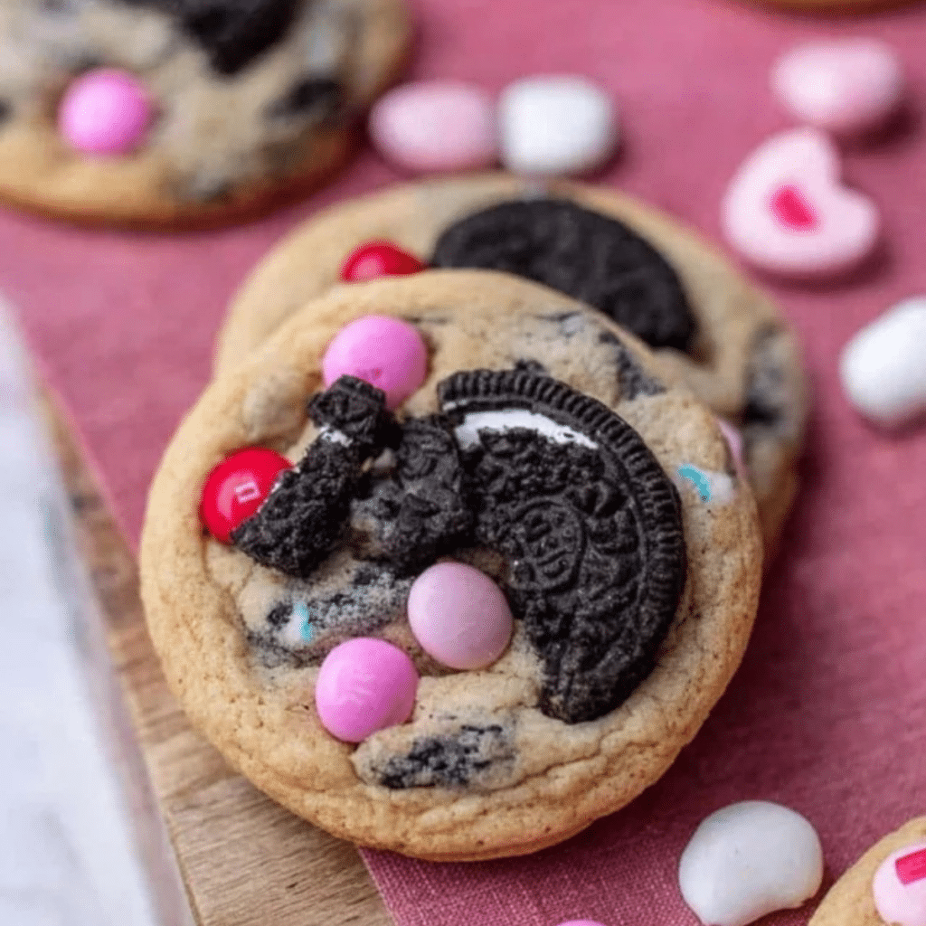 Valentine’s Day Oreo m&m’s Cookies