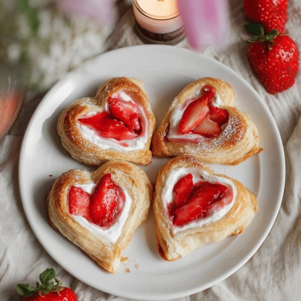 Vegan Strawberry Cream Danish