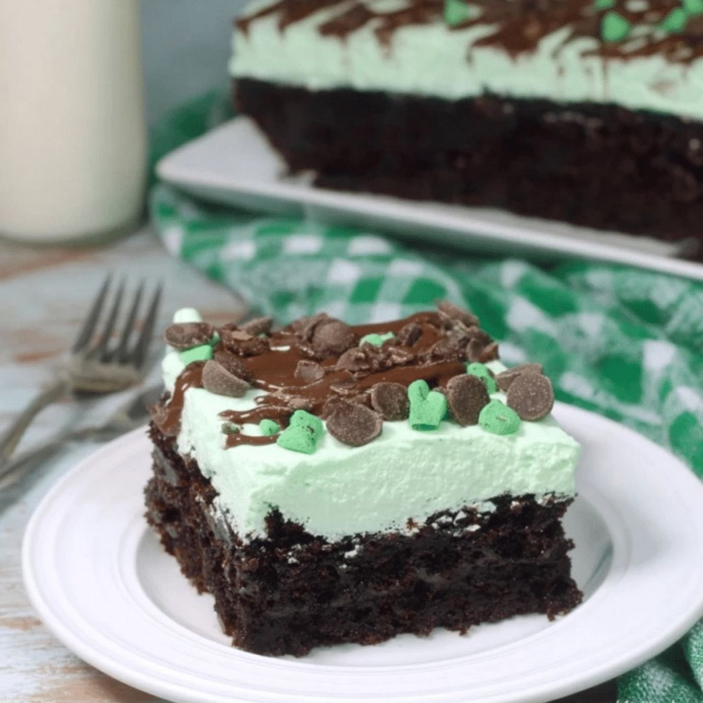 Andes Mint Poke Cake