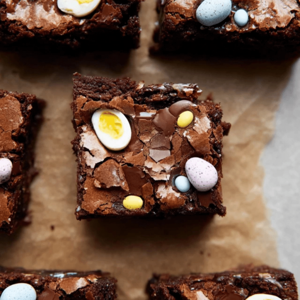 Fudgy Cadbury Egg Brownies