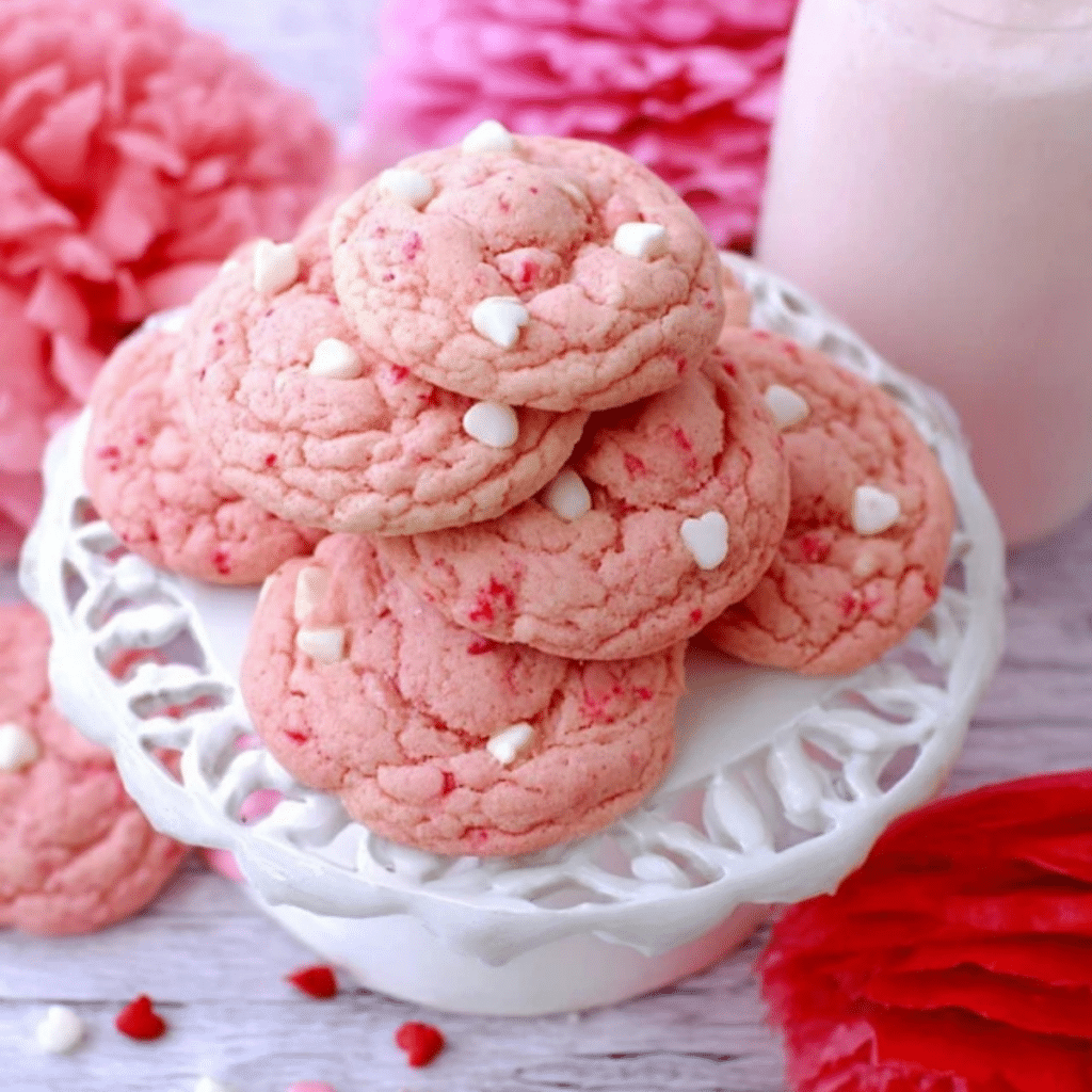 Strawberry Milkshake Cookies