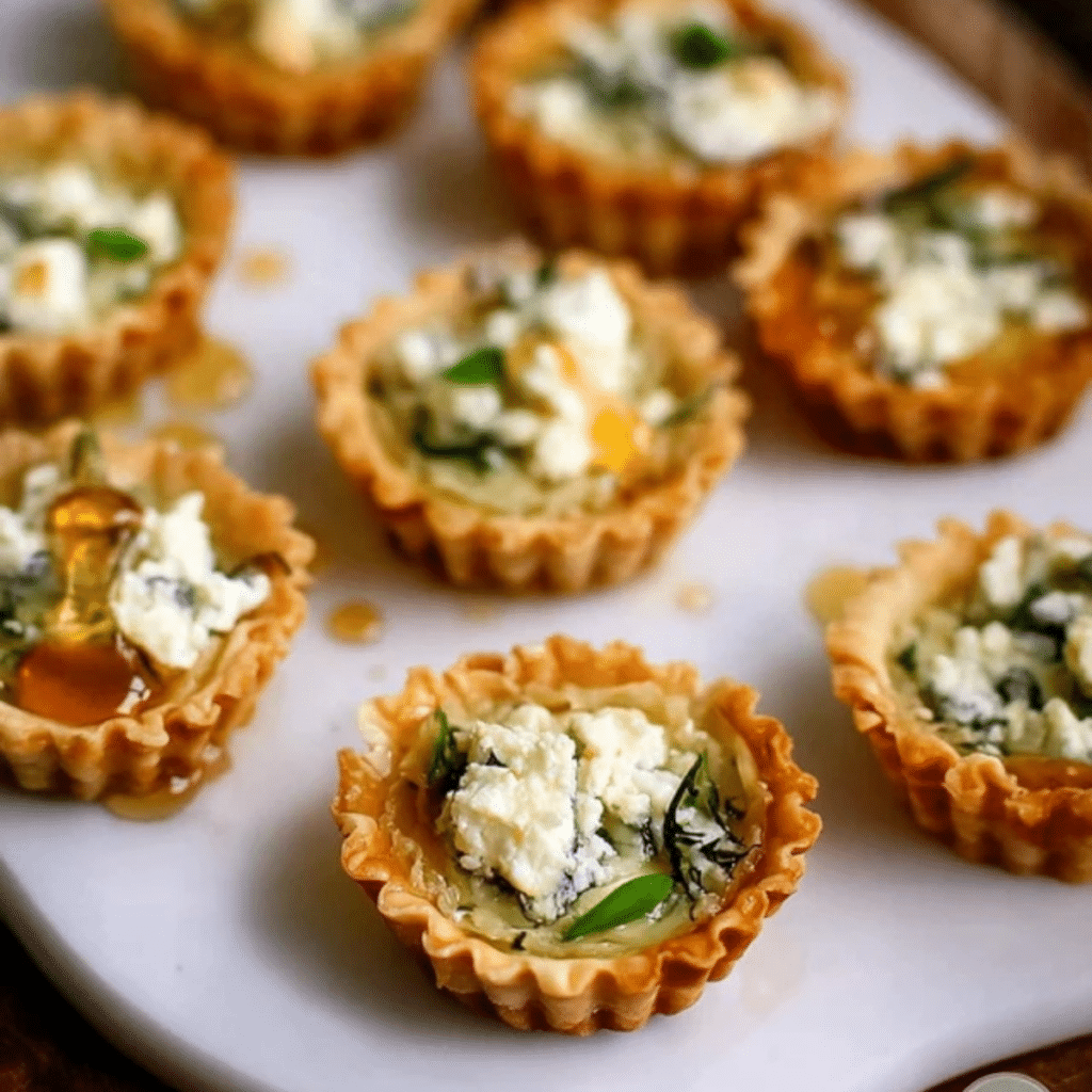 Spring Herb Tartlets with Honey and Goat Cheese